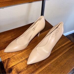 SAM EDELMAN Beige Pointed-Toe Heels